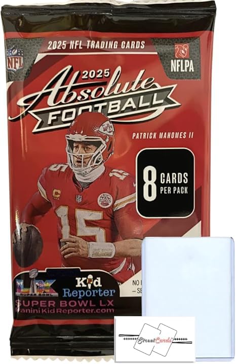 Amazon.com: 2025 Absolute Football NFL Retail Pack with 8 Trading